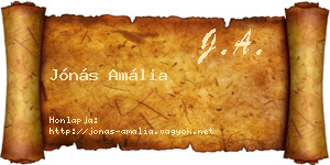 Jónás Amália névjegykártya